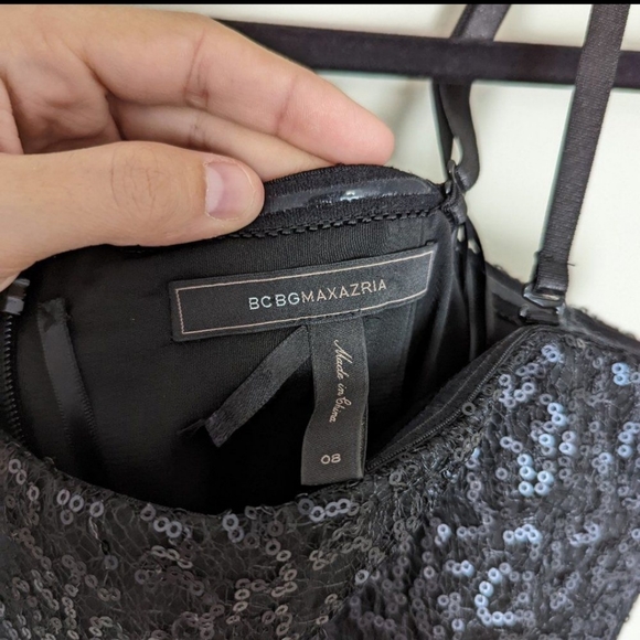 BCBGMaxAzria Black Tiered Sequin Mini Dress - Picture 5 of 5